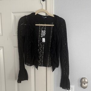 Fashion Nova Elegant Black Lace Top